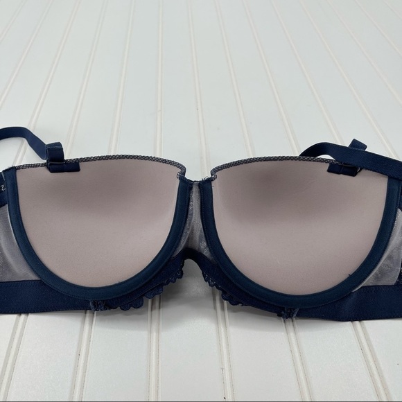 NWT Maidenform Navy Blue Sexy Lace Push-Up 5 Ways to Wear Bra 34D - Picture 6 of 9